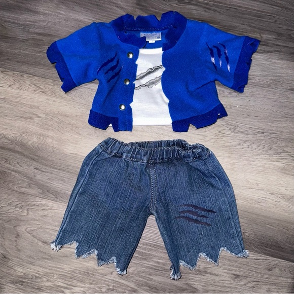 Build a Bear Zombie Teddy Stuffed Animal Size 2pc. Outfit Retired Rare 2015 HTF - Picture 2 of 7